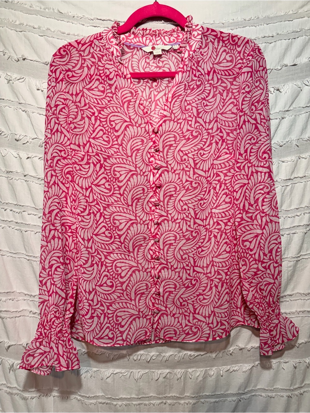Boden Evangeline Blouse, ruffled collar. *Flaw